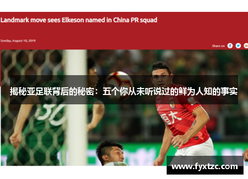 揭秘亚足联背后的秘密：五个你从未听说过的鲜为人知的事实